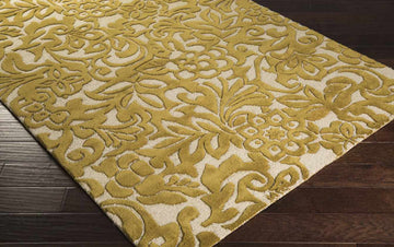 Woodsag Transitional Mustard/Khaki Area Rug